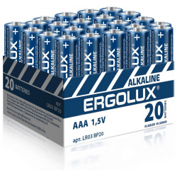 Батарейка Ergolux  LR03 Alkaline BP20 ( 1 5В)(20 шт в уп ке) 14674