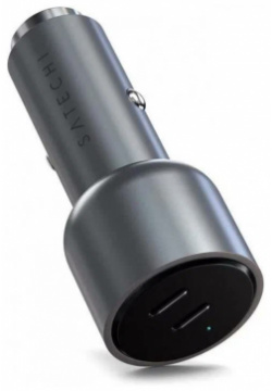 Автомобильное зарядное устройство Satechi 40W Dual USB C Car Charger Серый космос 