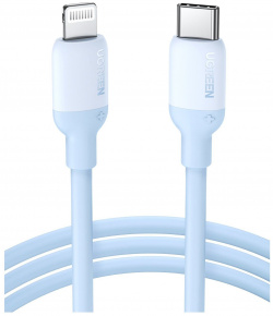 Кабель UGREEN US387 (20313) USB C to Lightning Silicone Cable  1 м темно синий