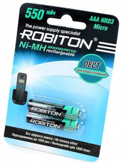 Аккмулятор AAA  Robiton DECT 550MHАккмулятор 2 13903 BL2 (2 штуки)
