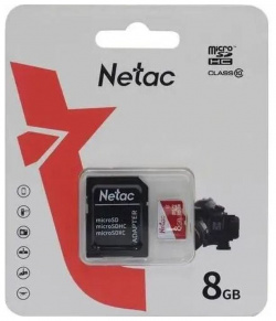 Карта памяти microSDHC 8GB Netac P500 ECO (NT02P500ECO 008G R) (с SD адаптером) NT02P500ECO R 