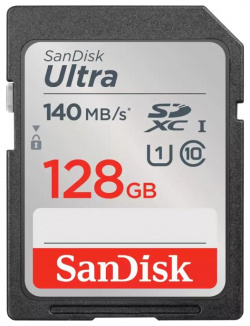 Карта памяти SDXC 128GB SanDisk Class 10 UHS I U1 Ultra R 140MB/s (SDSDUNB 128G GN6IN) SDSDUNB GN6IN 