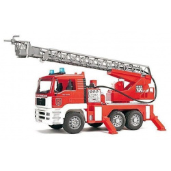Пожарная машина Bruder MAN с лестницей и помпой модулем со световыми звуковыми эффектами 02 771 