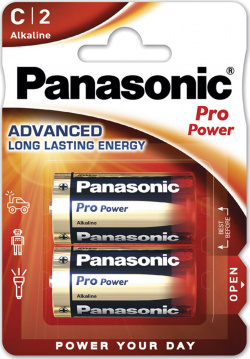 Батарейки Panasonic LR14XEG/2BP C щелочные Pro Power в блистере 2шт 