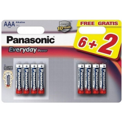 Батарейки Panasonic LR03REE/8B AAA щелочные Everyday Power multi pack в блистере 8шт 