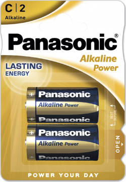 Батарейки Panasonic LR14REB/2BP C щелочные Alkiline power в блистере 2шт 