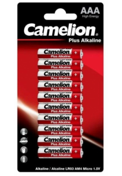 Батарейки AAA  Camelion Alkaline Plus LR03 BP10 (10 штук)