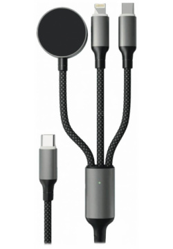 Дата кабель VLP Dragon Cable 3 in 1 USB С  C+Lightning+Watch 2м черный