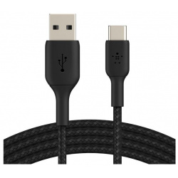 Кабель Belkin BoostCharge USB A to C Braided Cable  Длина: 2м черный CAB002BT2MBK