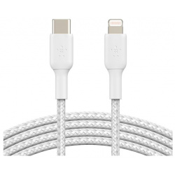 Кабель Belkin BoostCharge USB C Braided Cable with Lightning Connector белый CAA004BT2MWH 