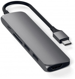USB C адаптер Satechi Type Slim Multiport Adapter V2  Интерфейс Цвет серый космос ST SCMA2M