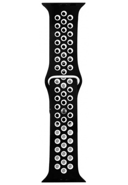 Ремешок Red Line силиконовый двухцветный для Apple watch – 42 44 mm (S3/S4/S5 SE/S6)  черно белый УТ000022900