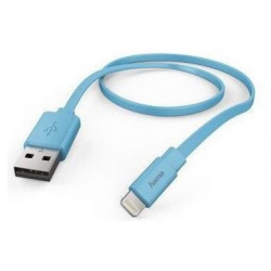 Кабель Hama Flat 00173646 Lightning (m) USB A(m) 1 2м синий плоский 