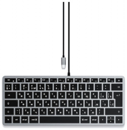 Клавиатура Satechi Slim W1 USB C Wired Keyboard RU Серый космос  ST UCSW1M