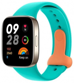 Ремешок силиконовый для умных часов Redmi Watch 3 Silicone Strap голубая аква Xiaomi BHR6937GL 