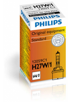 Лампа накаливания PHILIPS H27W/1 12V 27W  1шт 12059C1