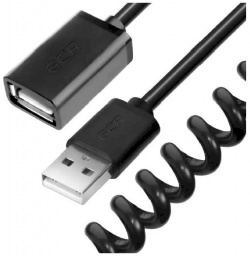 Кабель Greenconnect 2 0m  USB 0 AM/AF витой черный (GCR UEC0M BB2S 0m) GCR У