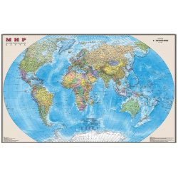 Карта настенная Мир  Политическая М 1:25 млн размер 122х79 см ламинированная тубус 3 Dmb