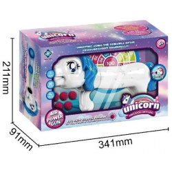 Бластер Unicorn голубой с мягкими пулями (9 шт) в коробке Noname ZL8005 