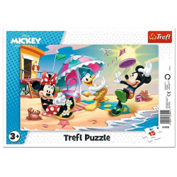 Пазл рамка Trefl 15 арт 31390 "Disney Mickey  Игра на пляже"