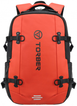 Рюкзак Torber Xtreme спортивный 18"  оранжевый/чёрный 31х12х46 см 17л TS1101OR
