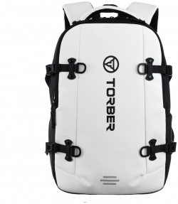Рюкзак Torber Xtreme спортивный 18"  белый/чёрный 31х12х46 см 17л TS1101WH