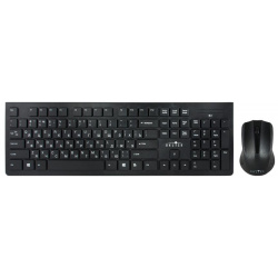 Набор клавиатура+мышь Oklick 250M клав:черный мышь:черный USB беспроводная slim MK5301 