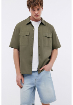 Рубашка BAON B6824009 с коротким рукавом и накладными карманами (арт  B6824009) Р, размер: 48 RU
