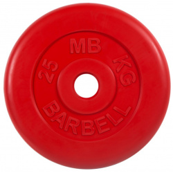 Диск обрезиненный d51мм MB Barbell PltC51 25 25кг красный 