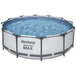 Каркасный бассейн круглый 366х100см+фильтр насос Bestway Steel Pro Мах 56418 