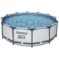 Каркасный бассейн круглый 366х100см+фильтр насос Bestway Steel Pro Мах 56260 