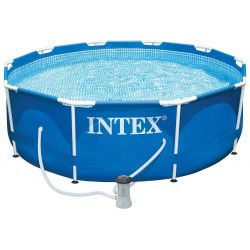 Каркасный бассейн круглый 305х76см+насос фильтр Intex Metal Frame 28202 
