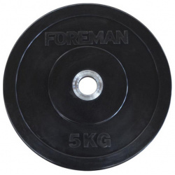 Диск бампированный обрезиненный Foreman D50 мм 10 кг FM/BM черный 