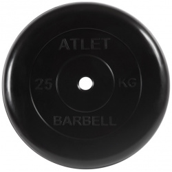 Диск обрезиненный d31мм MB Barbell Atlet 25кг черный AtletB31 25 