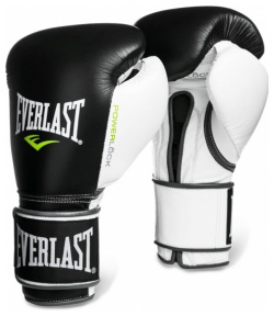 Боксерские перчатки Everlast Powerlock 12 oz черн/бел/зел  2200557 quot