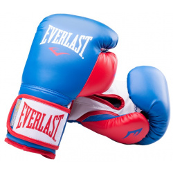 Перчатки боксерские Everlast Powerlock P00000727 10  10oz к/з синий/красный К