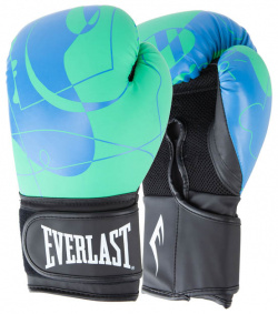 Перчатки тренировочные 10oz Everlast Spark P00002802 синий\зеленый ОСНОВНАЯ