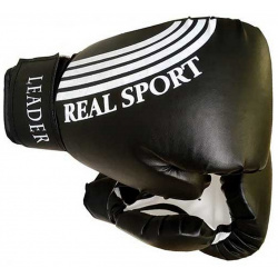 Боксерские перчатки Real Sport Leader черный 10 oz Тип: боксерскиеУровень:
