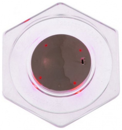 Шайба для аэрохоккея Atomic Top Shelf прозрачная шестигранная  красный светодиод d=74 mm