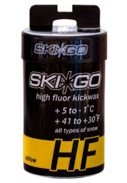 Мазь держания Skigo 90277 HF Kickwax Yellow (для мокрого снега) (+5°С  1°С) 45 г