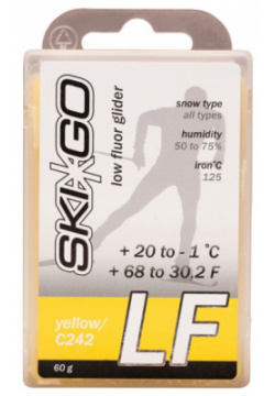 Парафин низкофтористый Skigo LF Yellow (для всех типов снега) (+20°С  1°С) 60 г О