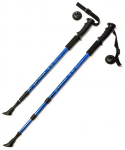 Палки для скандинавской ходьбы телескопическая  3 х секционная Sportex F18433 синий