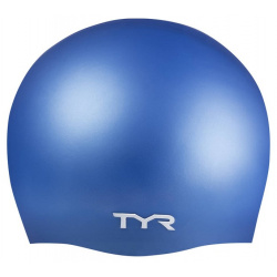 Шапочка для плавания TYR Wrinkle Free Silicone Cap LCS\420 голубой 