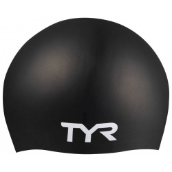 Шапочка для плавания TYR Long Hair Wrinkle Free Silicone Cap LCSL\001 черный 