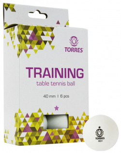 Мяч для настольного тенниса Torres Training 1* TT21016 6 шт  белый