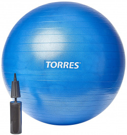 Мяч гимнастический d65 см Torres с насосом AL121165BL голубой 