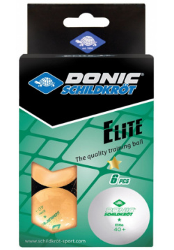 Мячики для настольного тенниса Donic Elite 1* 40+  6 штук 608518 оранжевый
