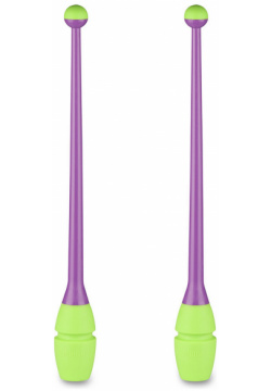 Булавы для художественной гимнастики Indigo 45 см  пластик каучук 2шт IN019 VLG фиолетовый салатовый