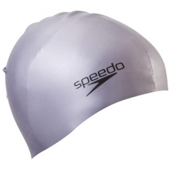Шапочка для плавания Speedo Plain Molded Silicone Cap  8 709849086 серебристый О