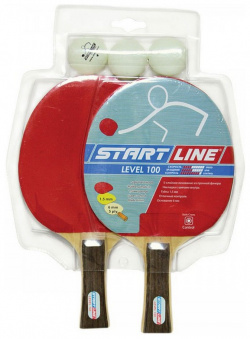 Набор для настольного тенниса Start line Level 100 2 ракетки 3 мяча 